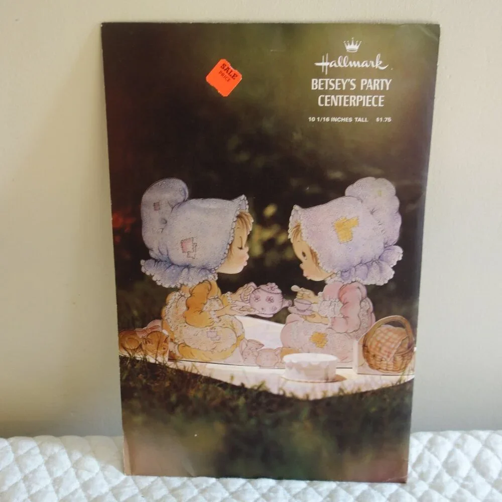New – Vtg HALLMARK Betsey’s Party Die-Cut Centerpiece / Tea Party Picnic